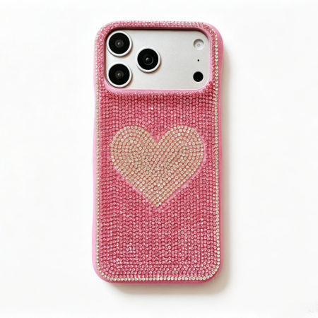 Coques De Téléphone Magnifiques En Strass En Forme De Cœur Et De Couleurs Assorties 2