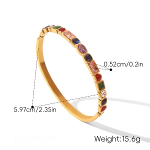 Bracelets Pour Femmes En Acier Inoxydable Imperméable Couleur Or Avec Zircon, Collection De Luxe h5 Image2