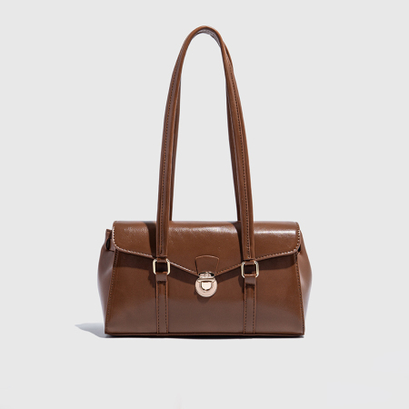 Sacs À Bandoulière Pour Femmes, Style Bureau, Avec Quincaillerie En Métal, Couleur Unie, En Pu