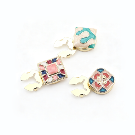 Boutons De Manchette En Alliage, Forme Géométrique Géométrique, Couleurs Mélangées, Style Rétro, Série Classique