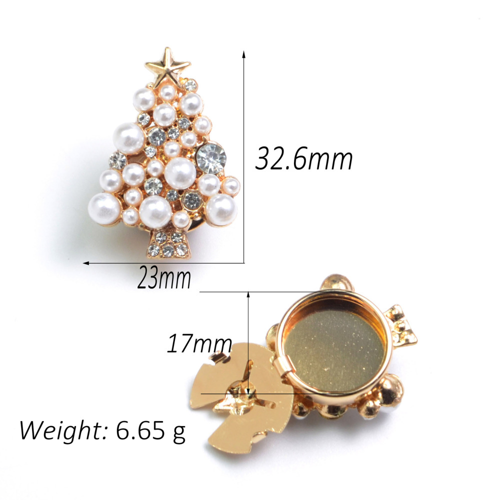 Boutons De Manchette De Luxe En Perles D'Imitation, Strass Et Perles Artificielles, Collection Vacances Et Noël Image3