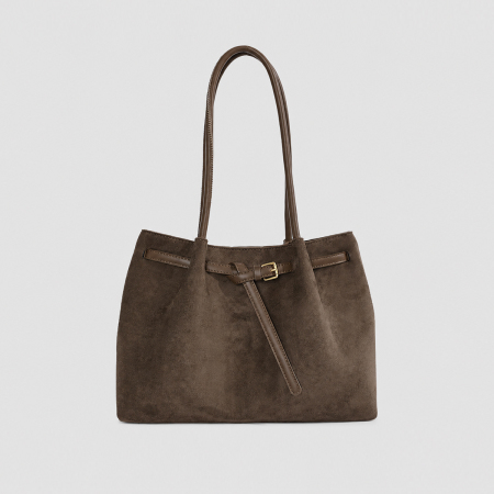 Sac Cabas Femme En Daim Uni Style Old Money