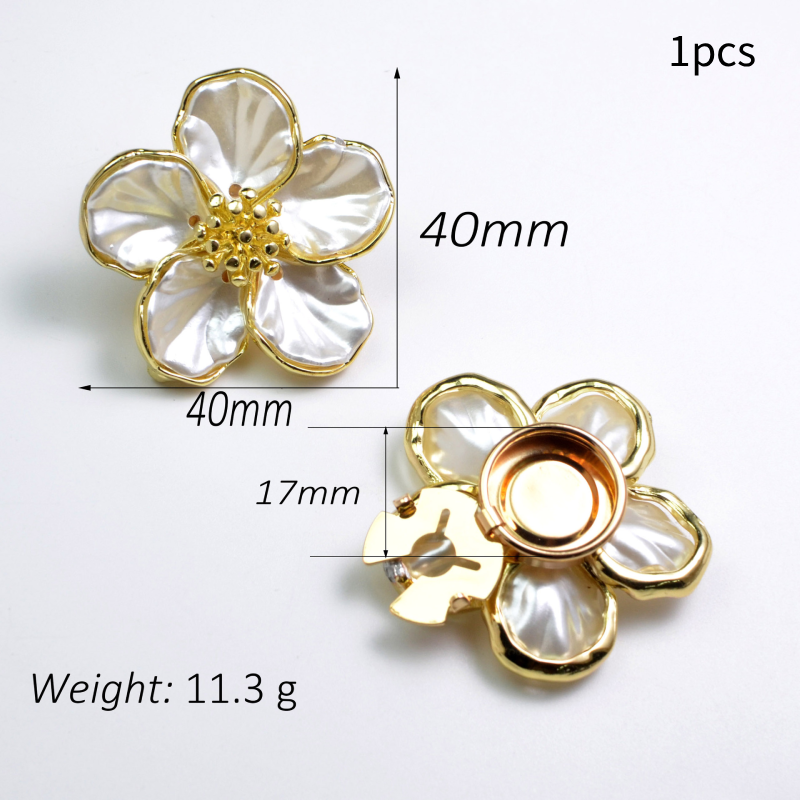 Boutons De Manchette Simple Series Daily Flower En Alliage Et Perles Artificielles