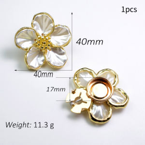 Boutons De Manchette Simple Series Daily Flower En Alliage Et Perles Artificielles h5