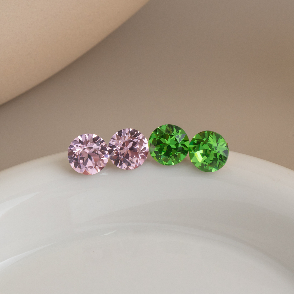 Boucles D'Oreilles Puces Pour Femmes En Acier Inoxydable Étanche Et Cristal Image6