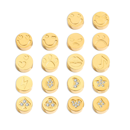 Pendentif Femme Simple Series Diy Étoile Souriante En Acier Inoxydable Étanche Couleur Or