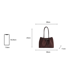 Sac Cabas Femme En Daim Uni Style Old Money h5 Image6
