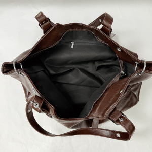 Sac Cabas Femme En Pu Ajouré, Couleur Unie, Style Streetwear, Avec Quincaillerie En Métal h5 Image6