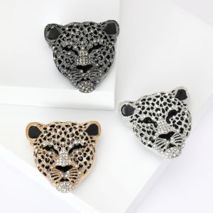 Broches De Luxe Rétro En Métal Et Strass À Imprimé Léopard h5 Image2