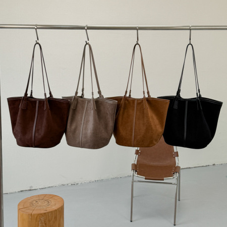 Sacs Cabas Minimalistes En Daim Uni Pour Femmes 2