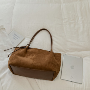 Sac Cabas Minimaliste En Daim Uni Pour Femme h5 Image4