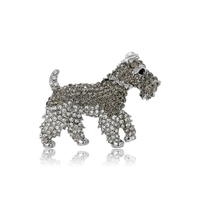 Broches Luxueuses En Métal Et Strass, Représentant Un Adorable Chiot Aux Couleurs Assorties. h5Image2