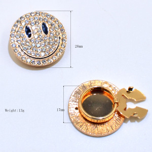 Boutons De Manchette En Métal Strass, Motif Visage Souriant, Collection Luxe h5 Image5