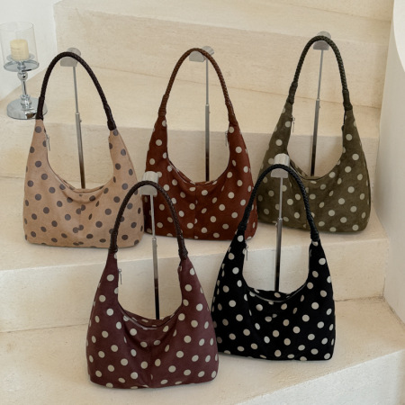Sacs À Bandoulière Pour Femmes En Imitation Daim À Pois, Style Parisien Chic 2