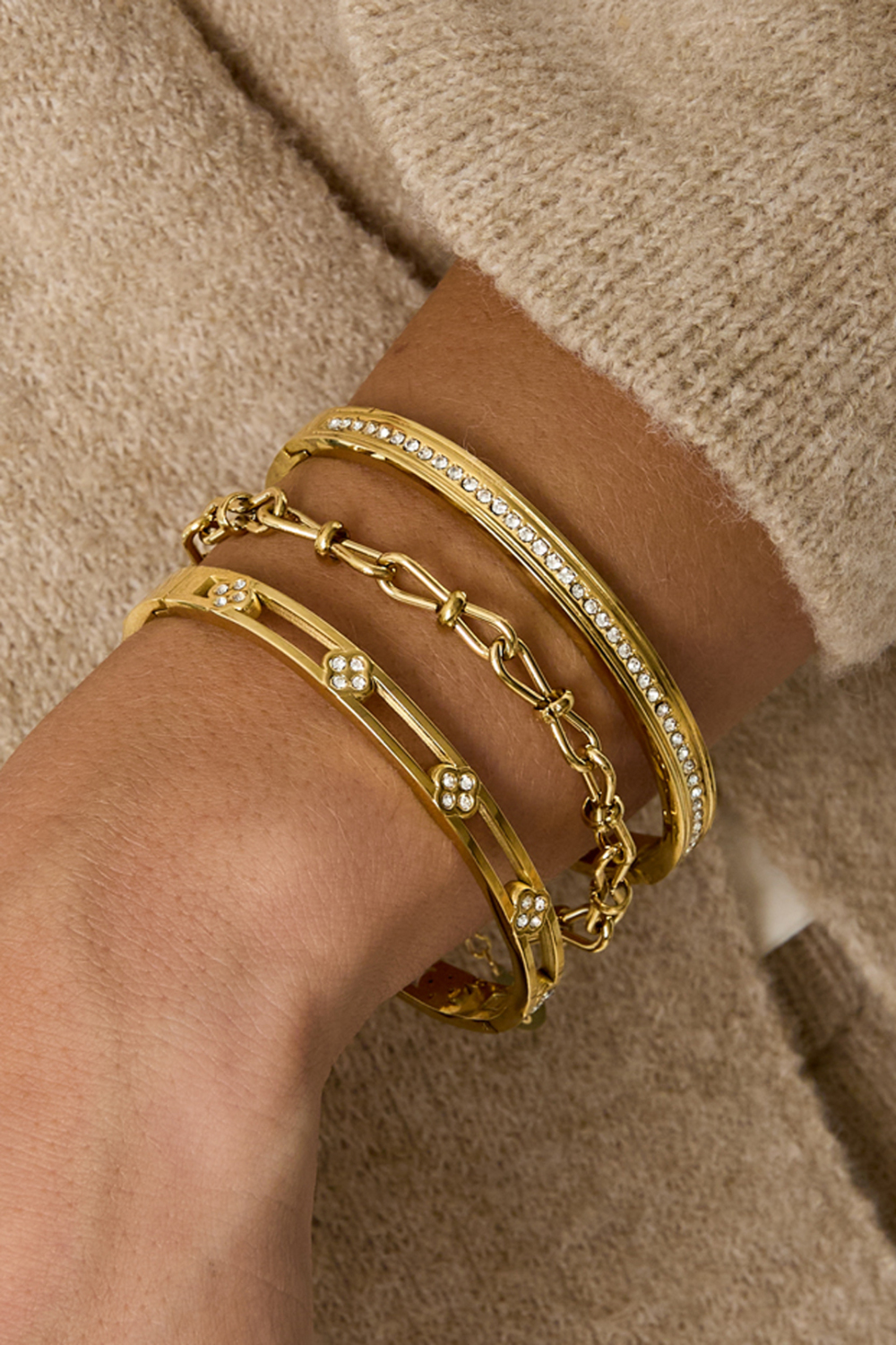 Bracelet Jonc En Acier Inoxydable, Style Cercle, Collection Simple Pour Femmes, Bijoux Du Quotidien Image2
