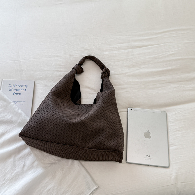 Sacs À Bandoulière Minimalistes En Pu Tissé Uni Image3