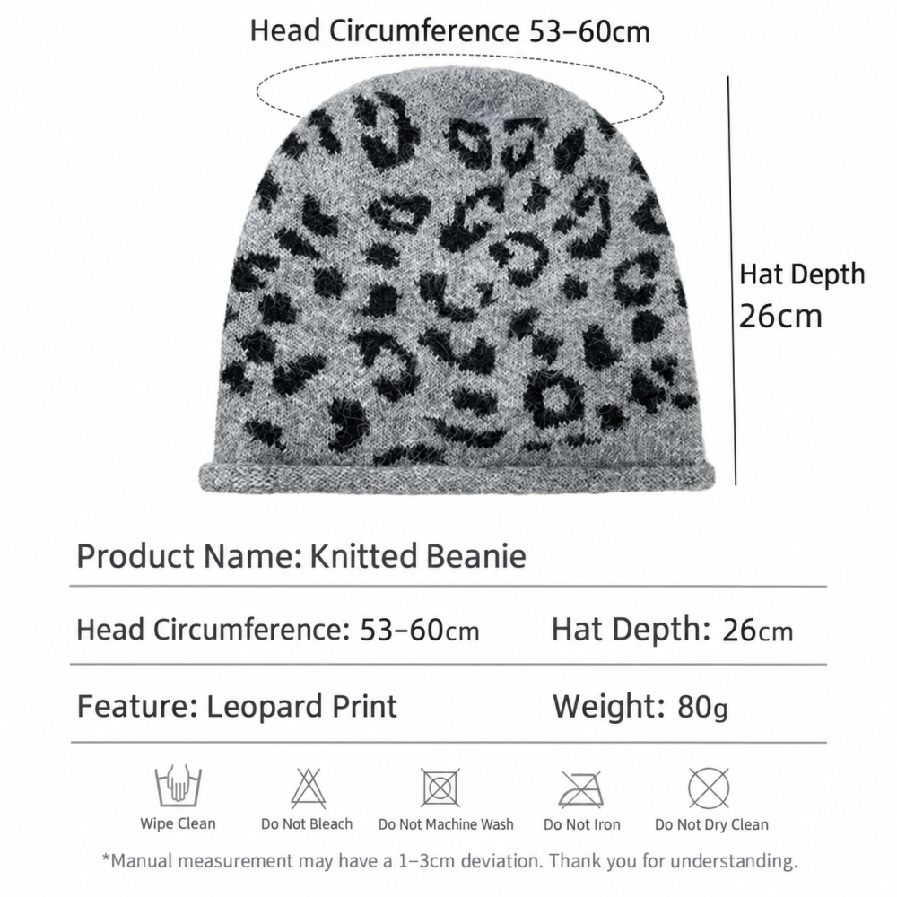Bonnet En Polyester Imprimé Léopard Rétro De La Série Simple h5Image4