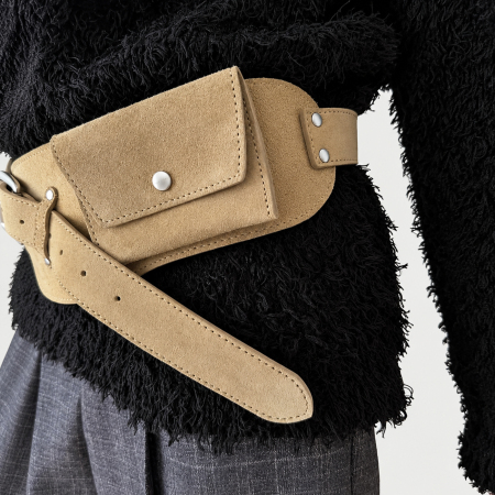 Sac Bandoulière En Daim Uni 2