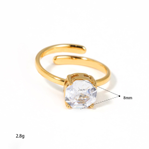 Bagues Pour Femmes En Acier Inoxydable Doré, Étanches, Serties De Zircon Et De Pierres Précieuses (Collection Luxueuse). h5 Image4