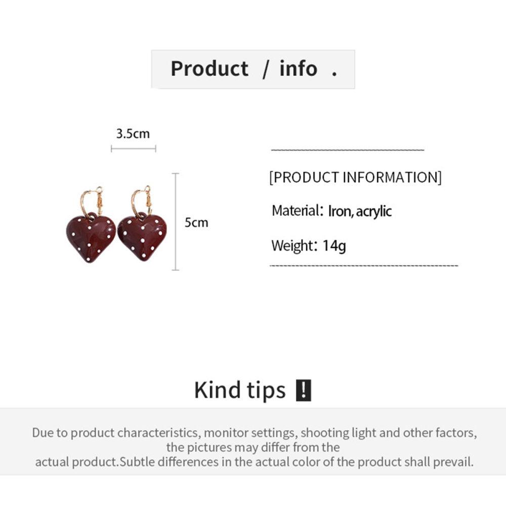 Boucles D'Oreilles Pendantes En Fer À Pois Sweet Heart Pour Femmes Image4