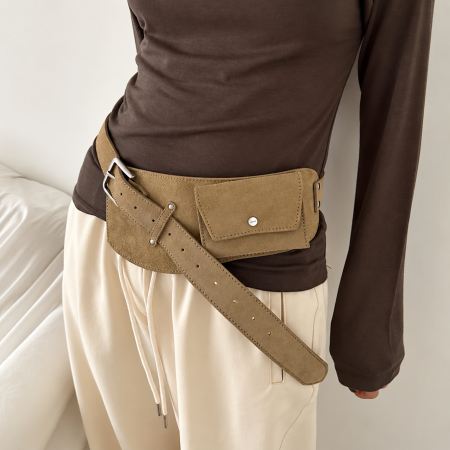 Sac Bandoulière En Daim Uni