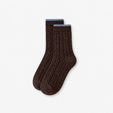 Chaussettes Mi-Mollet Basiques À Léger Rebond Pour Femmes, Couleur Unie