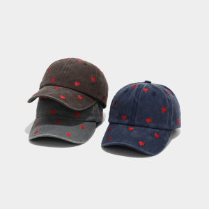 Casquette De Baseball Décontractée En Coton Uni Couleur Cœur, Série Simple h5 Image2