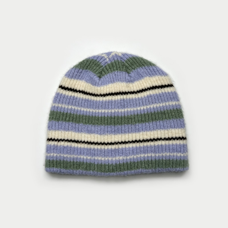 Bonnet Simple Series Casual Stripe En Laine Et Polyester Multicolore Image2