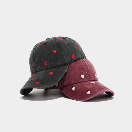 Casquette De Baseball Décontractée En Coton Uni Couleur Cœur, Série Simple