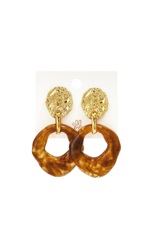 Boucles D'Oreilles Pendantes En Acier Inoxydable, Forme Irrégulière, Collection Simple Daily Simple, Bijoux Pour Femmes h5 Image4