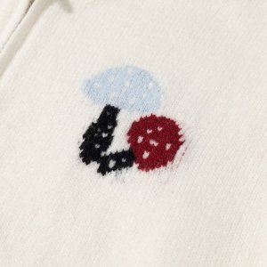 Cardigan Droit En Maille Acrylique Brodée À Motif Fruits Et Légumes Décontracté h5 Image3