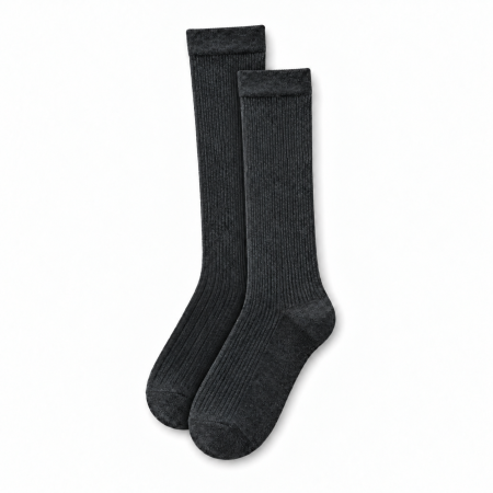 Chaussettes Mi-Mollet Basiques Pour Femmes, Légèrement Rebondissantes, De Couleur Unie