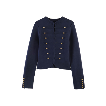 Vestes Et Manteaux Élégants Unis À Boutons, Coupe Ajustée, Fermeture Boutonnée Sur Le Devant