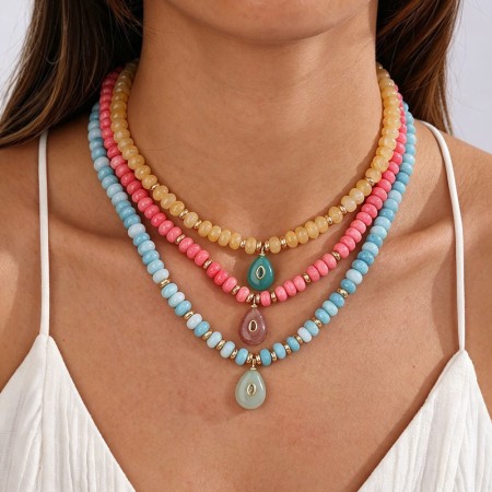 Colliers De Perles Pour Femmes, Collection Romantique « Sweet Droplet », Dégradé De Couleurs, Pierres Naturelles 2