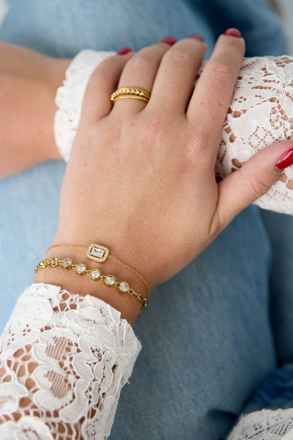 Bracelets À Breloques Rectangulaires En Acier Inoxydable, Collection Simple Daily Simple, Bijoux Pour Femmes h5Image2