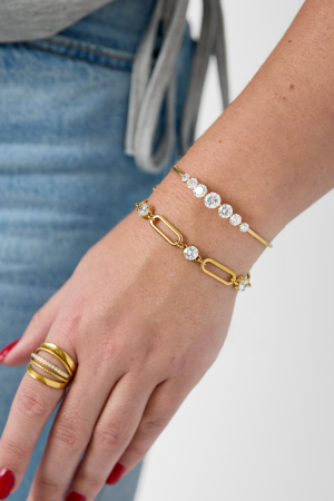 Bracelets À Breloques En Acier Inoxydable, Style Cercle, Collection Daily Simple, Bijoux Pour Femmes h5 Image2