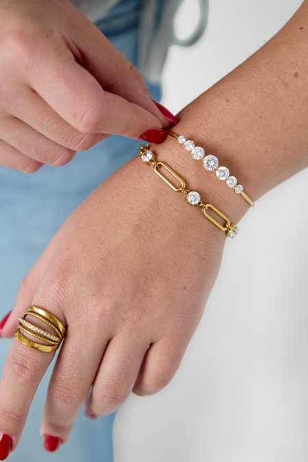 Bracelets Manchettes En Acier Inoxydable, Style Cercle, Collection Daily Simple, Bijoux Pour Femmes 2