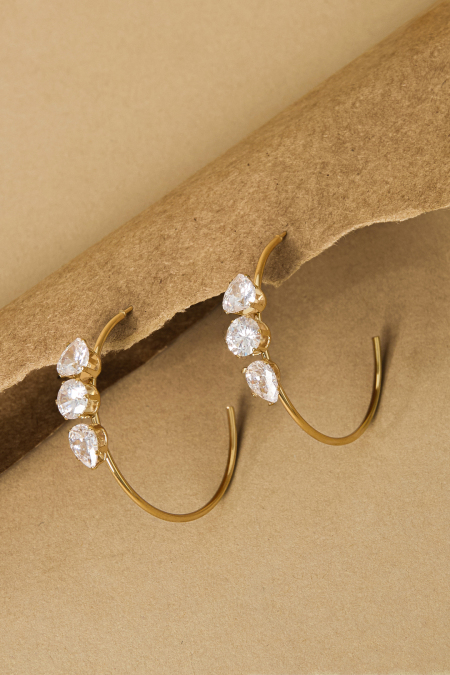 Boucles D'Oreilles Créoles En Acier Inoxydable, Style Simple Et Quotidien, Collection De Bijoux Pour Femmes 2