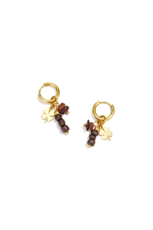Boucles D'Oreilles En Perles D'Acier Inoxydable, Motif Trèfle, Collection Décontractée Et Simple Pour Femmes h5