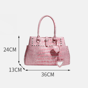 Sacs À Main Carrés Pour Femmes En Pu, Style Années 2000, Ornés De Clous En Forme De Cœur Et De Rivets, Couleur Unie. h5 