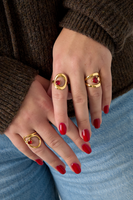 Bague Minimaliste En Acier Inoxydable, Style Cercle, Collection Simple Et Décontractée Pour Femmes 2