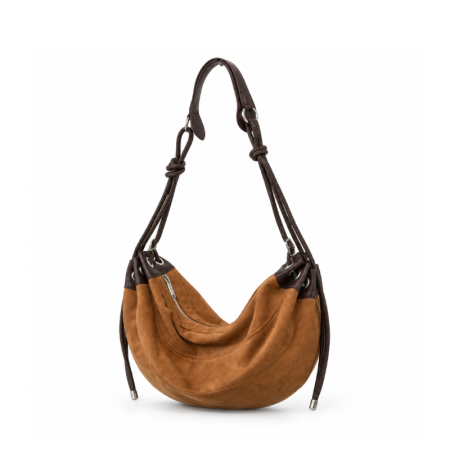 Sacs À Bandoulière Coussin Pour Femmes, Style Décontracté, Sans Empiècements De Couleur Unie En Daim Patchwork