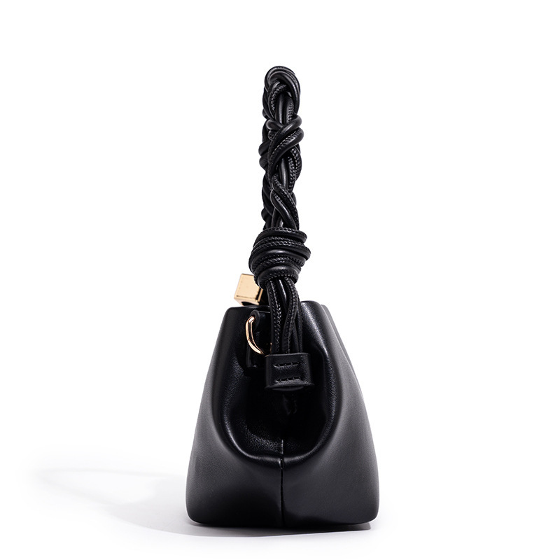 Sac Bandoulière Carré Pour Femme, Style Minimaliste, Finitions Métalliques, Forme Irrégulière, Couleur Unie, En Pu Torsadé. Image3
