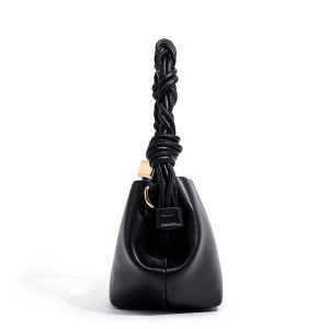 Sac Bandoulière Carré Pour Femme, Style Minimaliste, Finitions Métalliques, Forme Irrégulière, Couleur Unie, En Pu Torsadé. h5 Image3