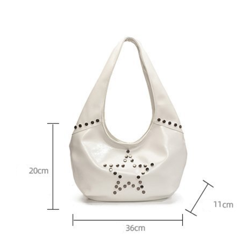 Sac Bandoulière Femme Style Décontracté Avec Rivets En Forme D'Étoile, En Pu, Orné De Détails Métalliques Et De Clous. Image7