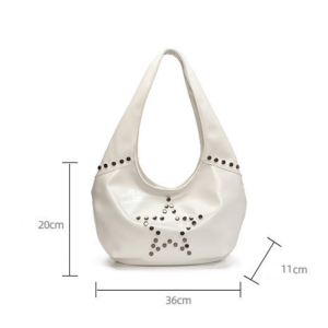 Sac Bandoulière Femme Style Décontracté Avec Rivets En Forme D'Étoile, En Pu, Orné De Détails Métalliques Et De Clous. h5 Image7