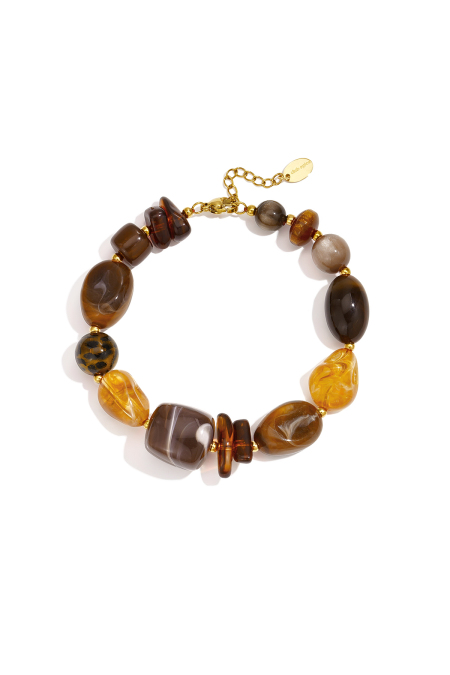 Bracelets En Perles De Résine, Forme Irrégulière, Collection Décontractée Et Simple Pour Femmes