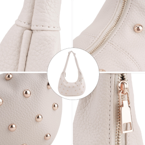 Sacs Bandoulière Femme Style Décontracté Avec Rivets En Métal Et Clous, Couleur Unie, En Pu. h5 Image8
