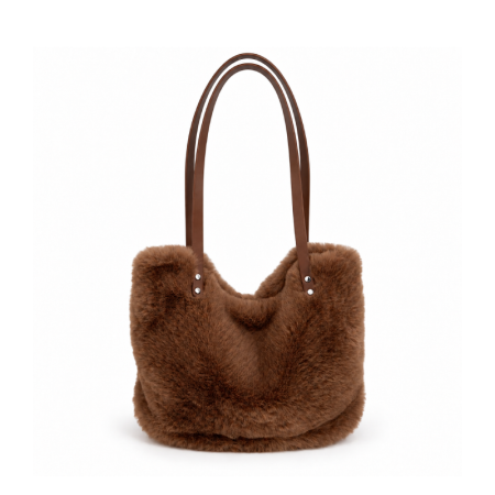 Sacs À Bandoulière Carrés Pour Femmes, Style Décontracté, Couleur Unie, Imitation Fourrure Duveteuse