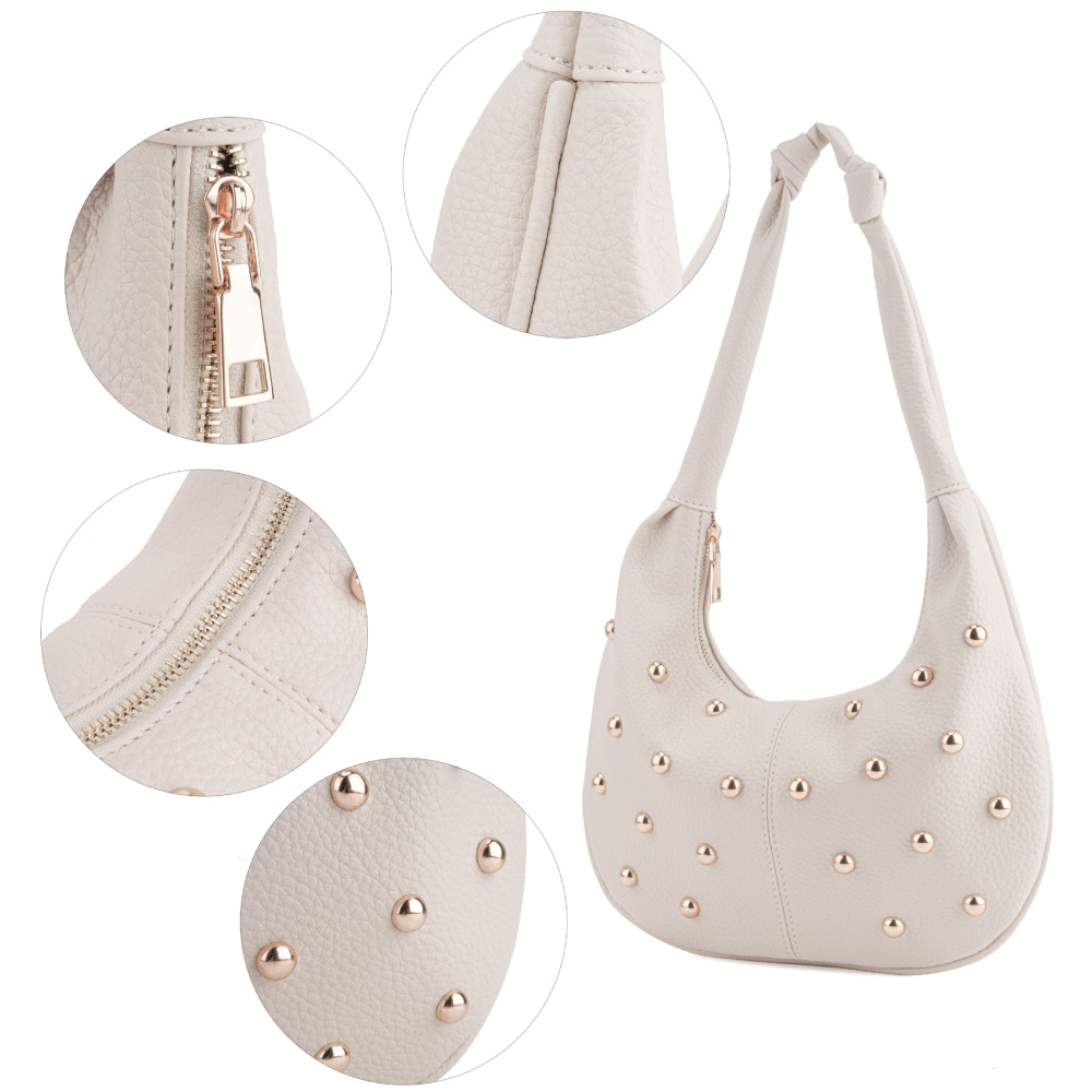 Sacs Bandoulière Femme Style Décontracté Avec Rivets En Métal Et Clous, Couleur Unie, En Pu. Image7
